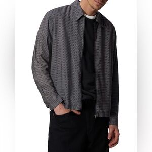 New Men’s Rag & Bone Blouson Zip Printed Long Sleeve Shirt